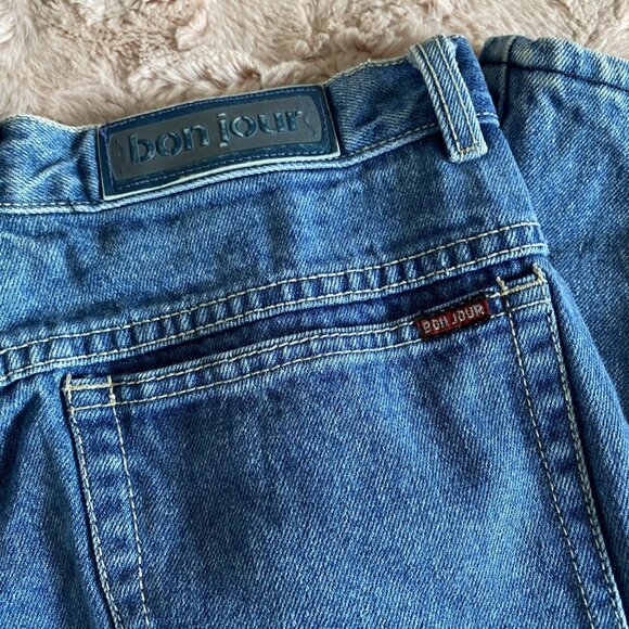 VTG BONJOUR Womens 12 Blue Mom Jeans Riveted Tag 80s Pants High Rise - Picture 14 of 14